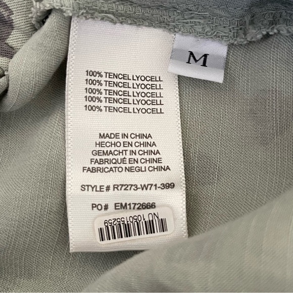 Anthropologie Cloth & Stone Green Animal Print Frayed Straight Leg Pants Size M - Picture 6 of 11